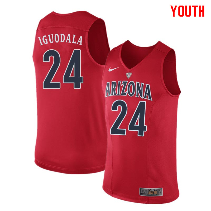 Youth Arizona Wildcats #24 Andre Iguodala College Basketball Jerseys Sale-Red